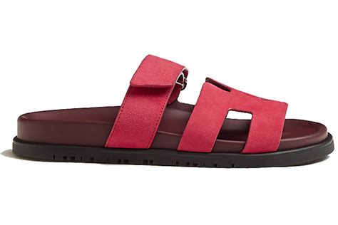 Hermes Chypre Velvet Goatskin Women’s Sandals 36.5 Rose 